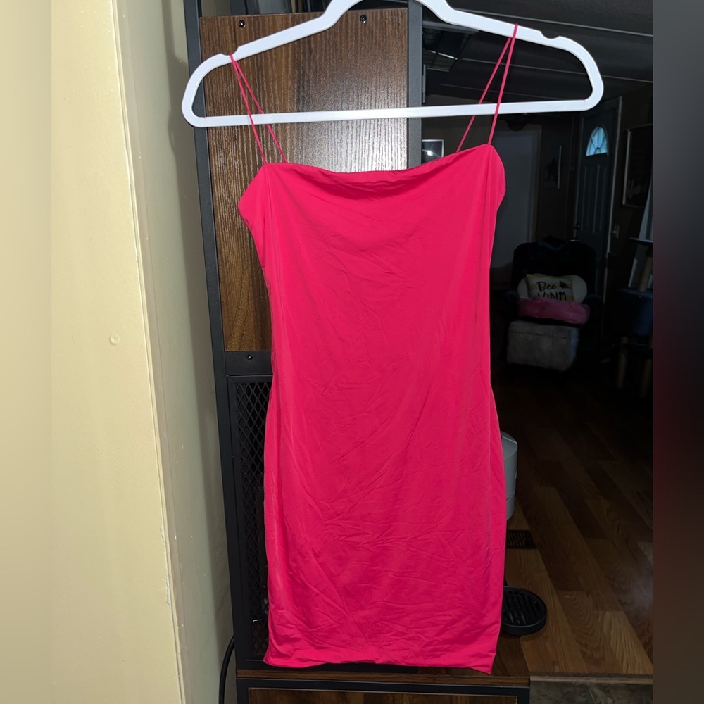 Hot Pink Ten by Babaton Spaghetti Strap mini Dress
